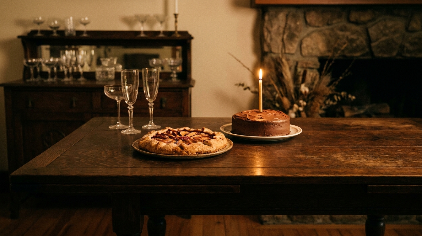 Table dressée pour un anniversaire dans un restaurant à Casablanca, gâteau aux bougies et verres